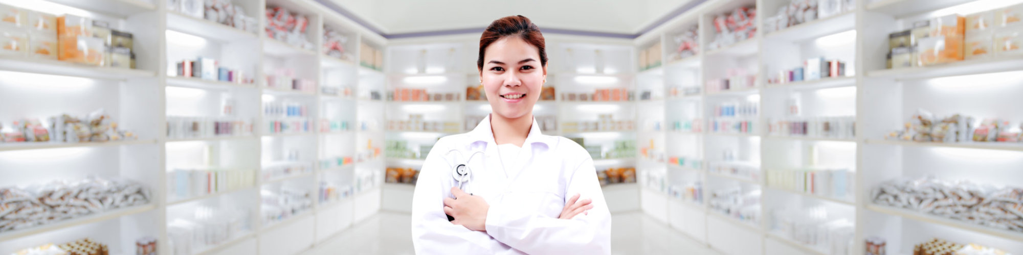Pharmacist smiling